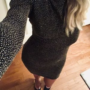 H&M Bodycon Black Sparkly Cocktail Dress Sz 6